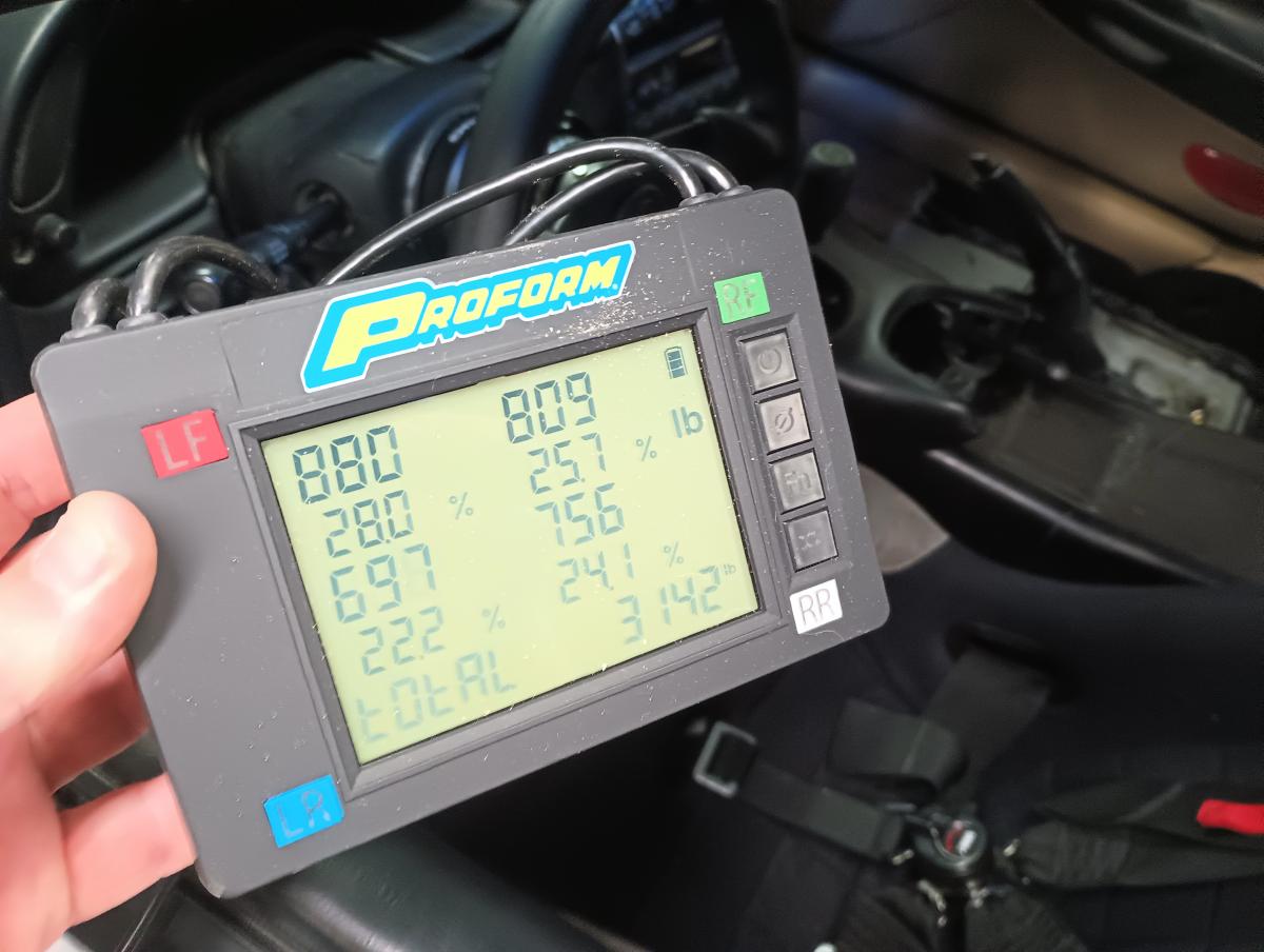 C5 Corvette weighing in at 3142lbs after having the interior gutted.
