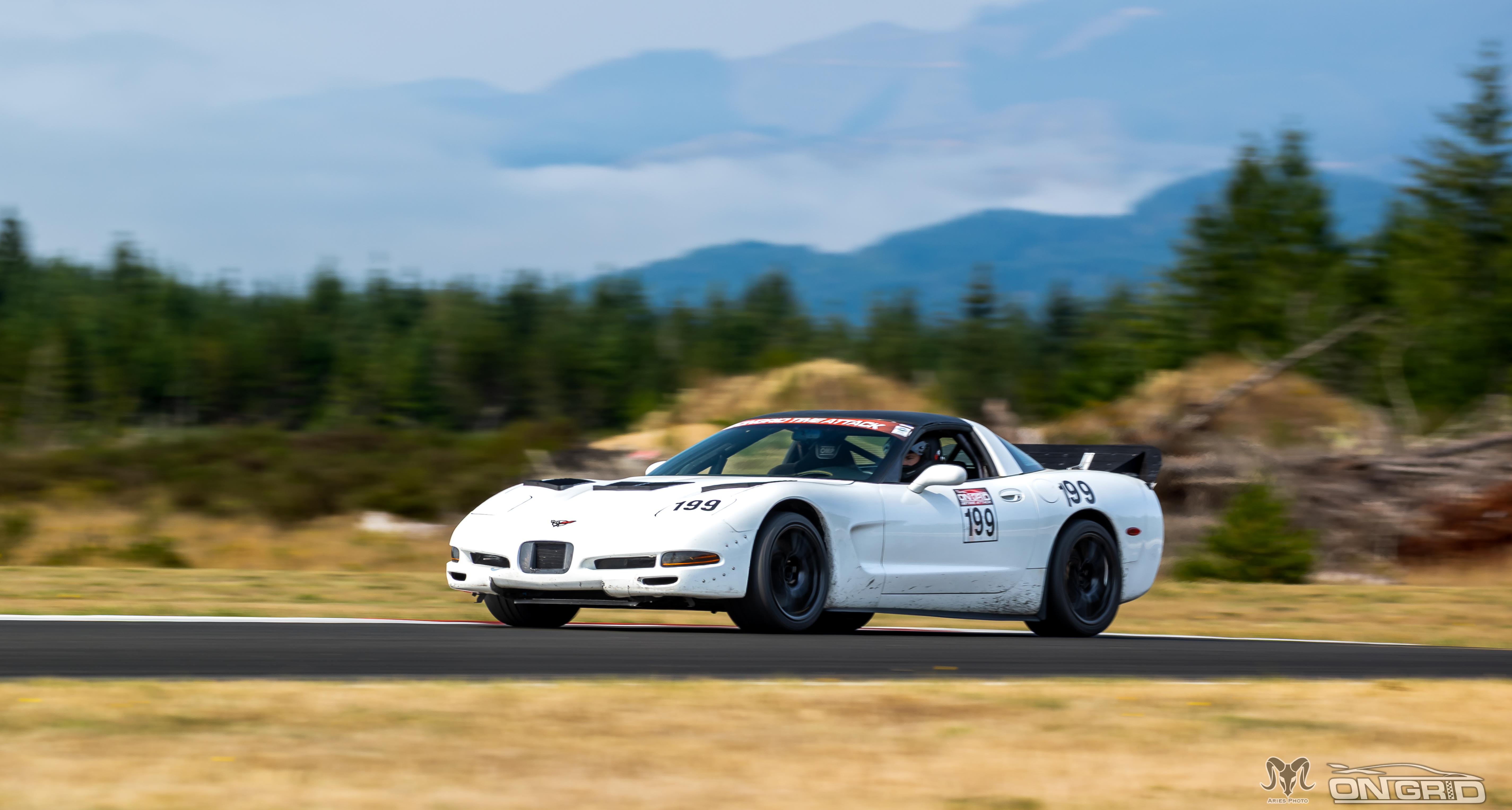 White C5 Corvette at the Ridge