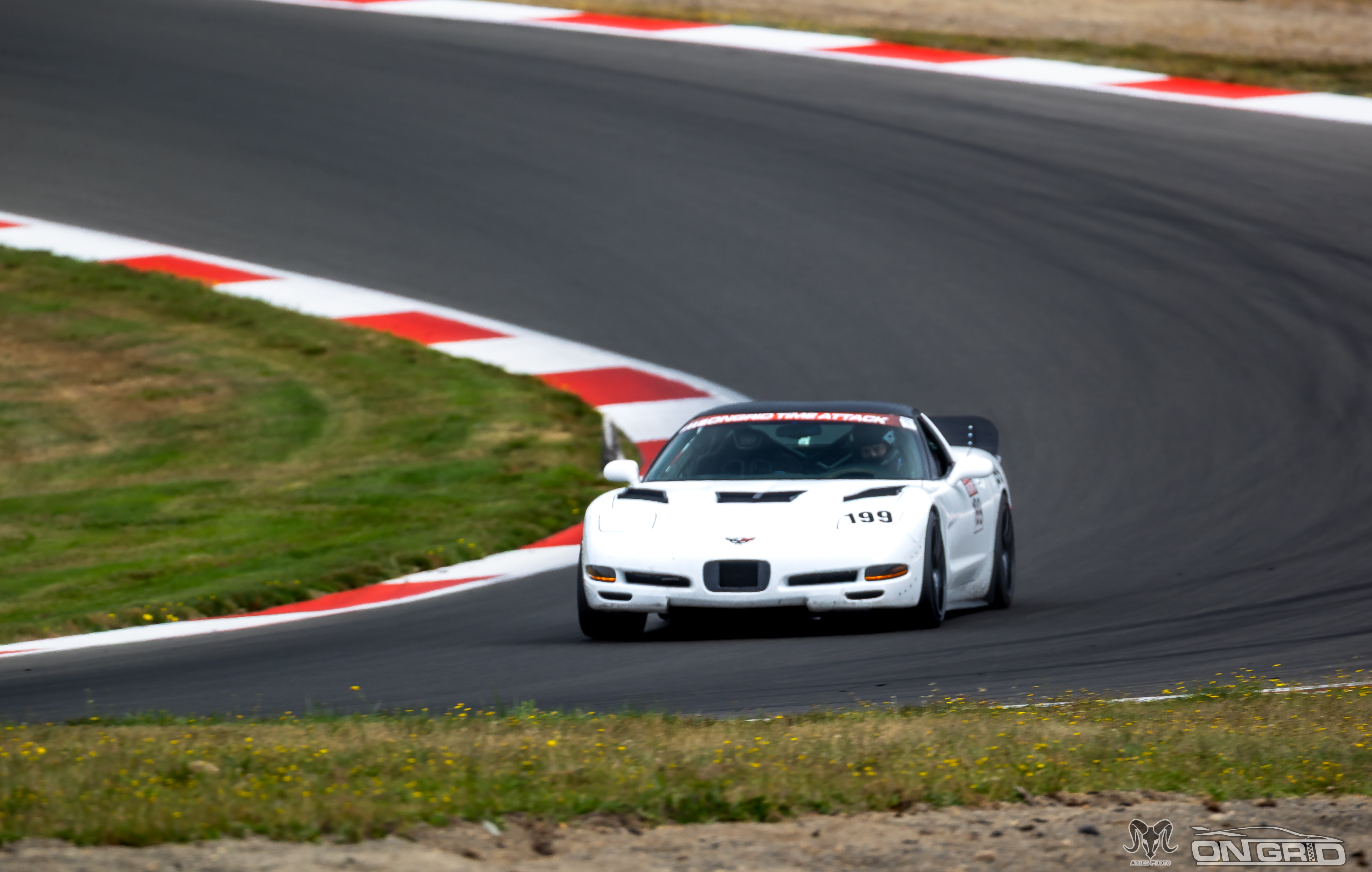 White C5 Corvette at the ridge mid corner