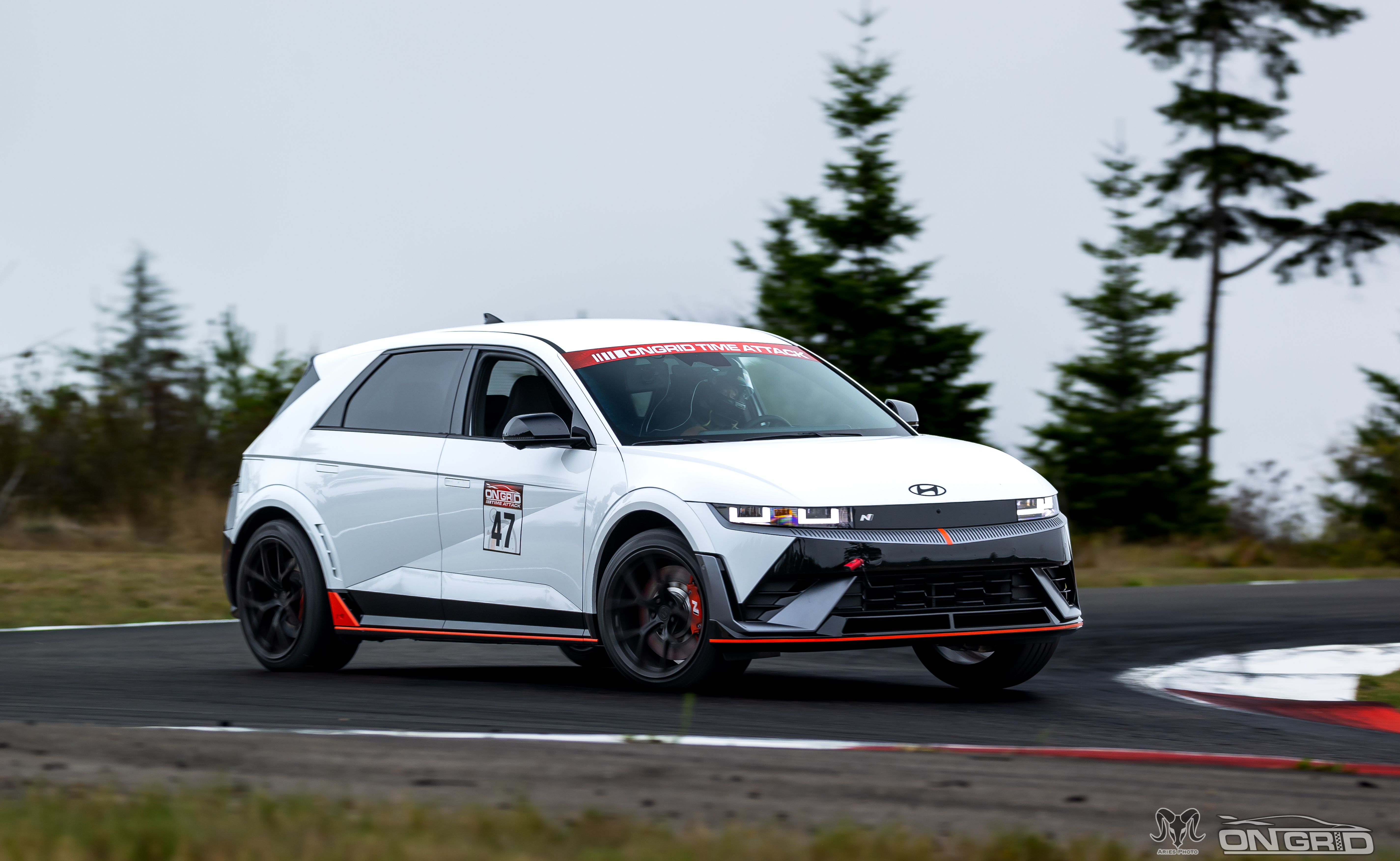 Hyundai Ioniq N mid corner at the ridge