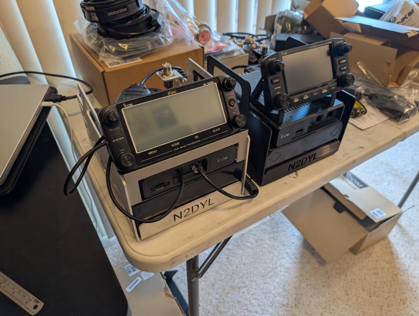 an ICOM ID-5100 and 5200 side by side