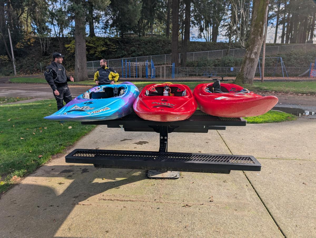 A shot from the back of the Antix boats, with the Antix 3 on the left, Antix 2 in the middle, and Antix 1 on the right